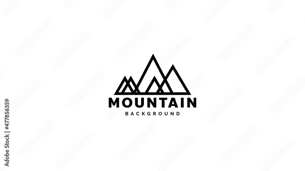 Mountain logo design minimal isolated on white background, illustration vector EPS 10 Mountain logo design minimal isolated on white background, illustration vector EPS 10