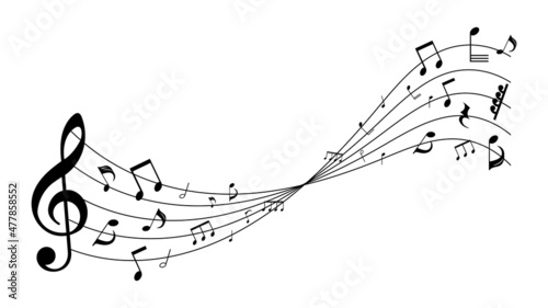 Music notes background on white background   Flat Modern design   illustration Vector EPS 10