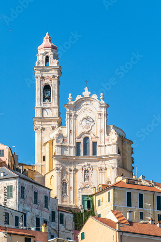 Landscape of the historic center of Cervo with his beautiful church