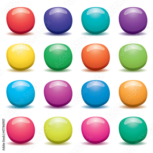 vector set of colorful fruit jellies on white background
