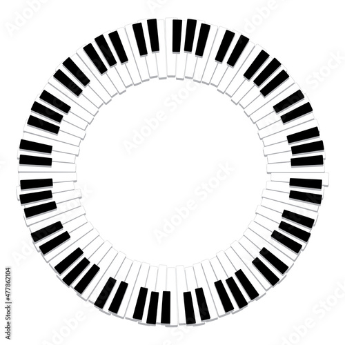 vector round border of piano keyboard