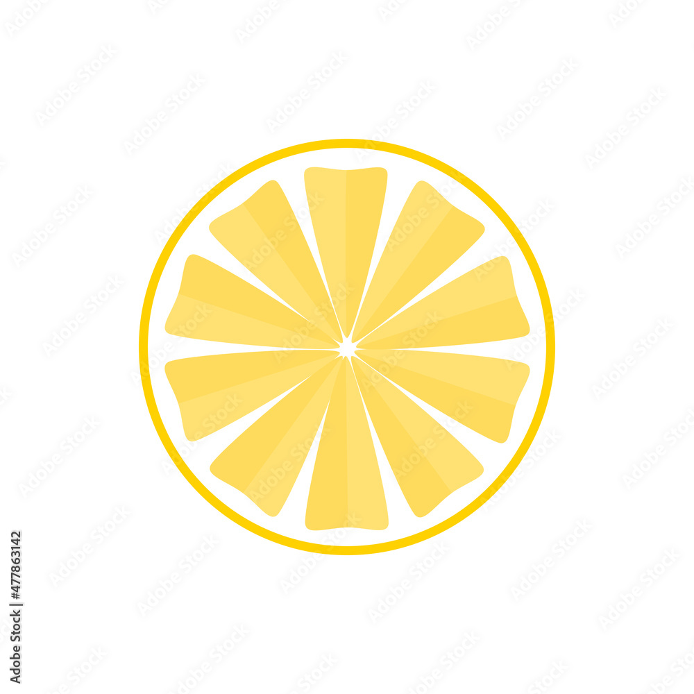 Yellow lemon, simple flat design. Isolated on white background vector illustration. Yellow lemon, simple flat design. Isolated on white background vector illustration.