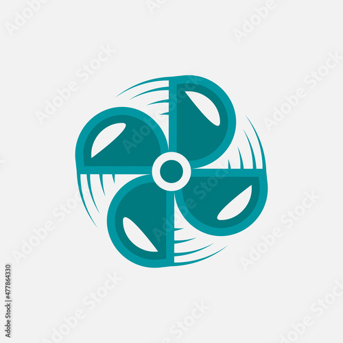 Letter D and fan logo simple design
