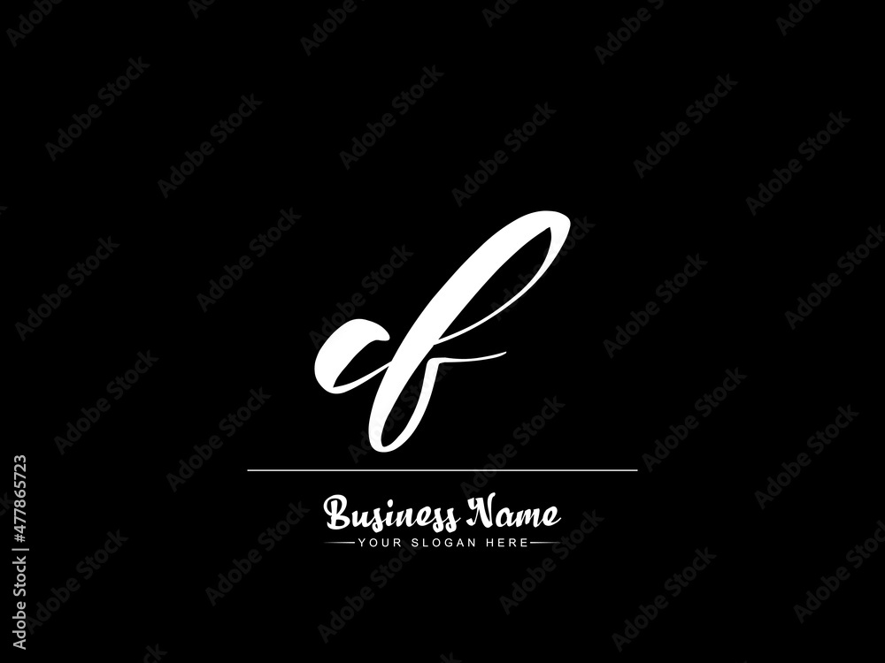 Signature Letter CF Logo Icon, Signature cf Handwritten Style Logo ...