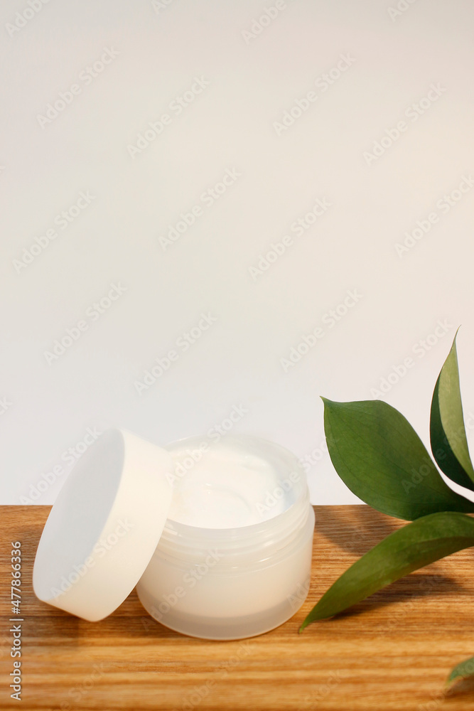 Cosmetic cream for care close up Cosmetic cream for care close up
