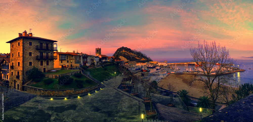 Obraz premium Atardecer en Getaria