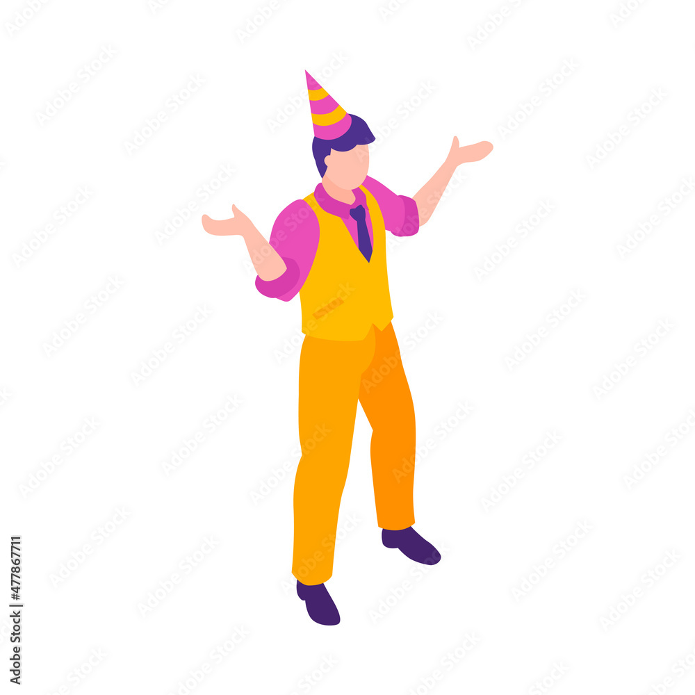 Man Party Hat Composition Man Party Hat Composition