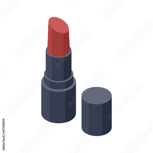 Isometric Open Lipstick Composition