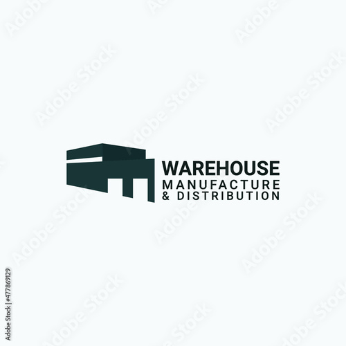 3d warehouse manufacture logo business vector design inspiration. simple store building logo concept vector design template with flat, unique, and hipster styles. 