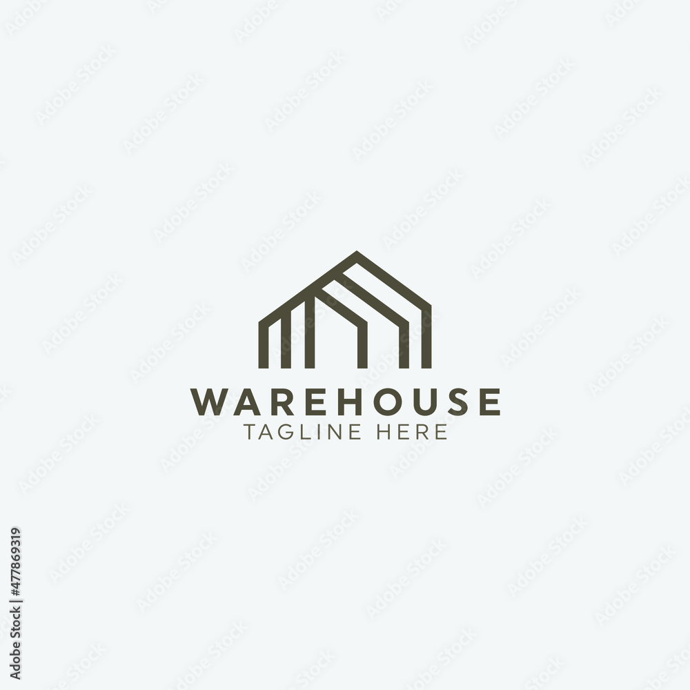 modern warehouse logo business vector design illustration. simple warehouse logo concept vector design inspiration isolated on white background. modern warehouse logo business vector design illustration. simple warehouse logo concept vector design inspiration isolated on white background.