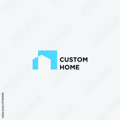 minimalist custom hose logo business vector design inspiration. modern custom home logo concept vector design illustration isolated on white background. 