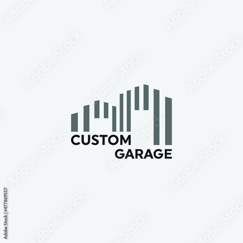 outline custom garage logo business vector design illustration. simple custom garage logo concept logo vector design inspiration isolated on white background. 