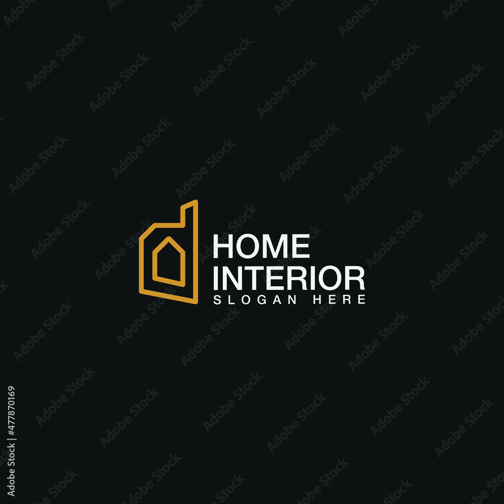 luxury home interior logo business vector design inspiration. elegant home interior logo design concept vector file with outline, simple and 3d styles isolated on white background 
