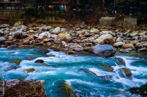 waterfall view of himachal pradesh image photo