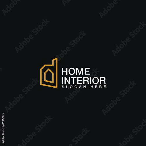 luxury home interior logo business vector design inspiration. elegant home interior logo design concept vector file with outline, simple and 3d styles isolated on white background 