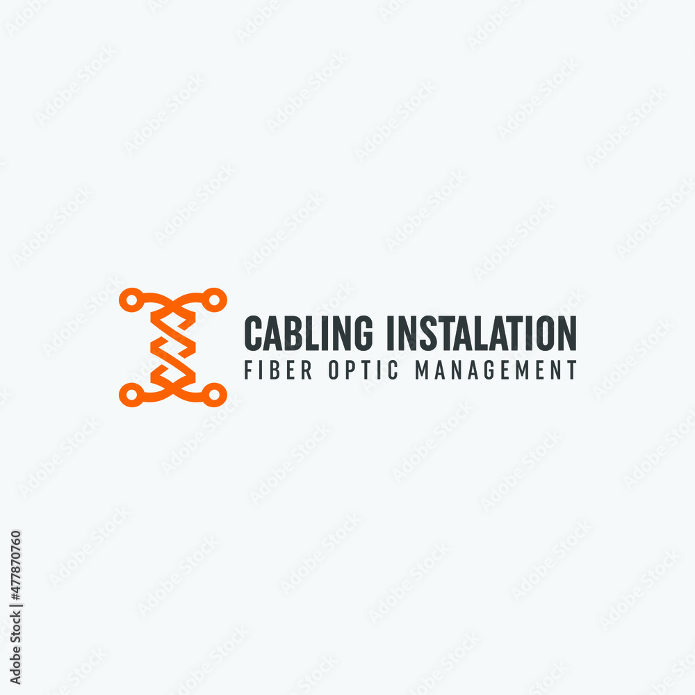 cabling installation logo business vector design inspiration with modern, simple and clean styles isolated on white background. cabling installation logo business vector design inspiration with modern, simple and clean styles isolated on white background.