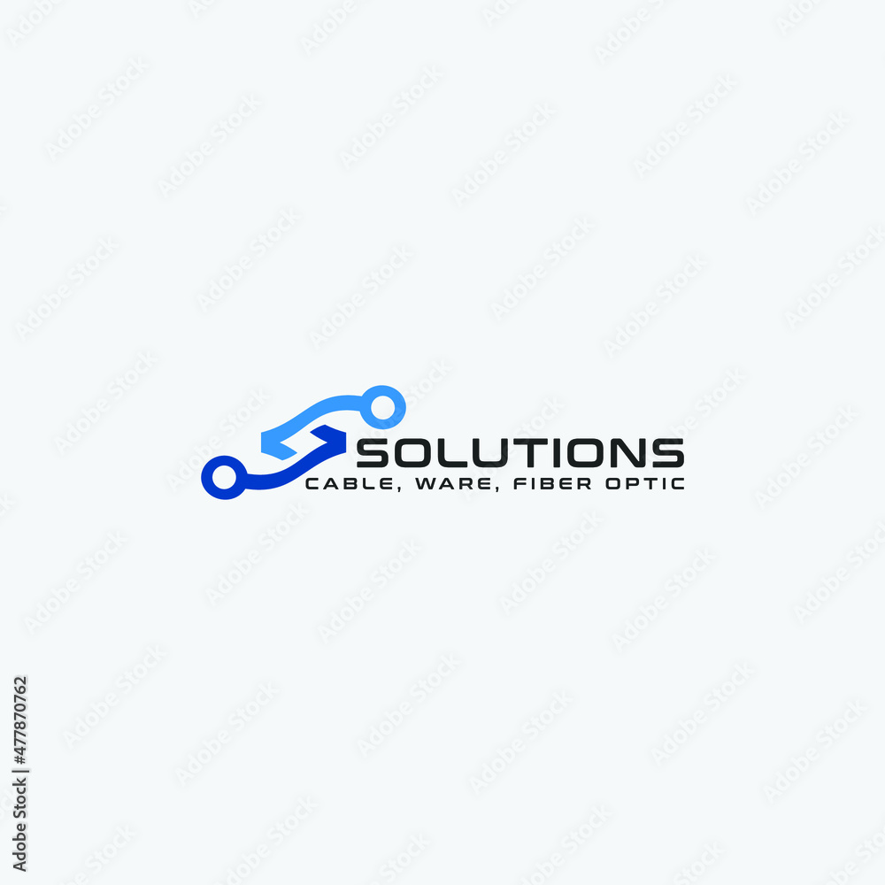solution cable ware fiber optic logo business design template. modern