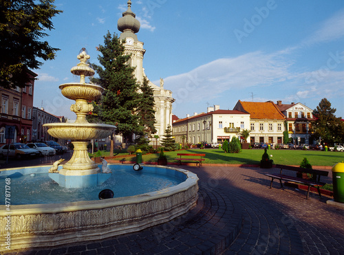 Town Square and ONMP Basilica, Wadowice Town - July 2010, Poland photo