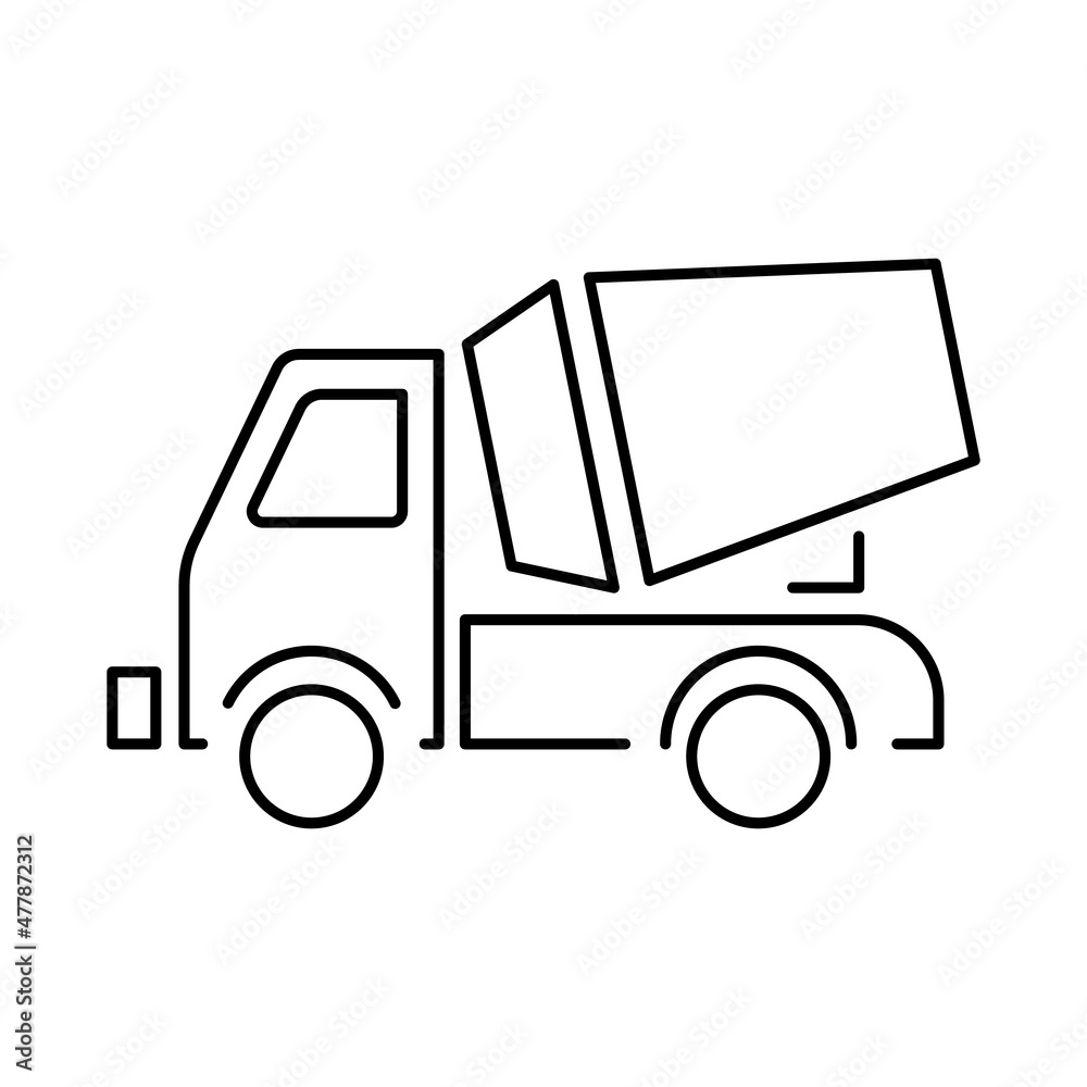 cement mixer truck icon isolated sign symbol vector illustration - high quality black style vector icons and build