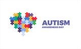 Flat world autism awareness day illustration