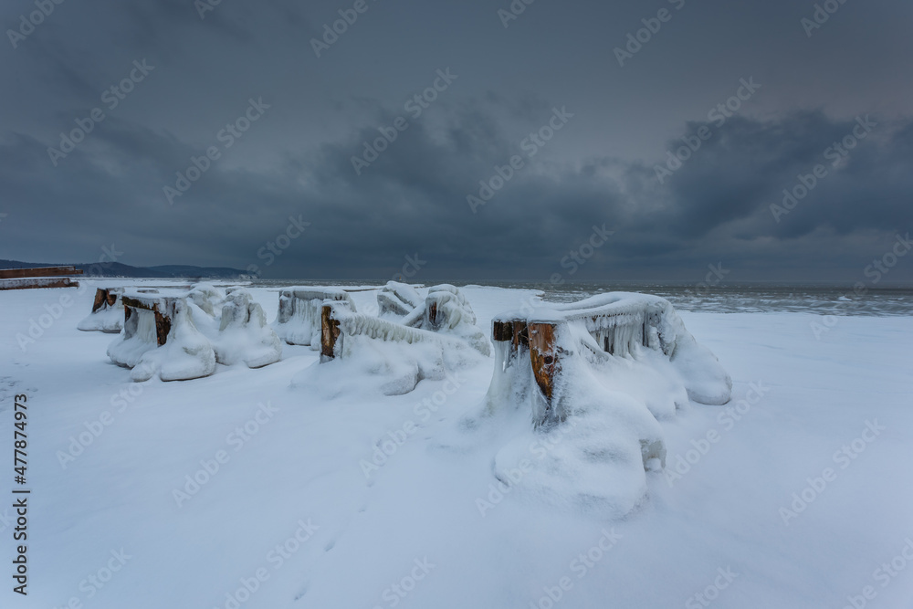 Beautiful winter scenery in Sopot, Poland. Beautiful winter scenery in Sopot, Poland.