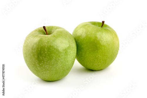Granny smith apples, isolated on white background.