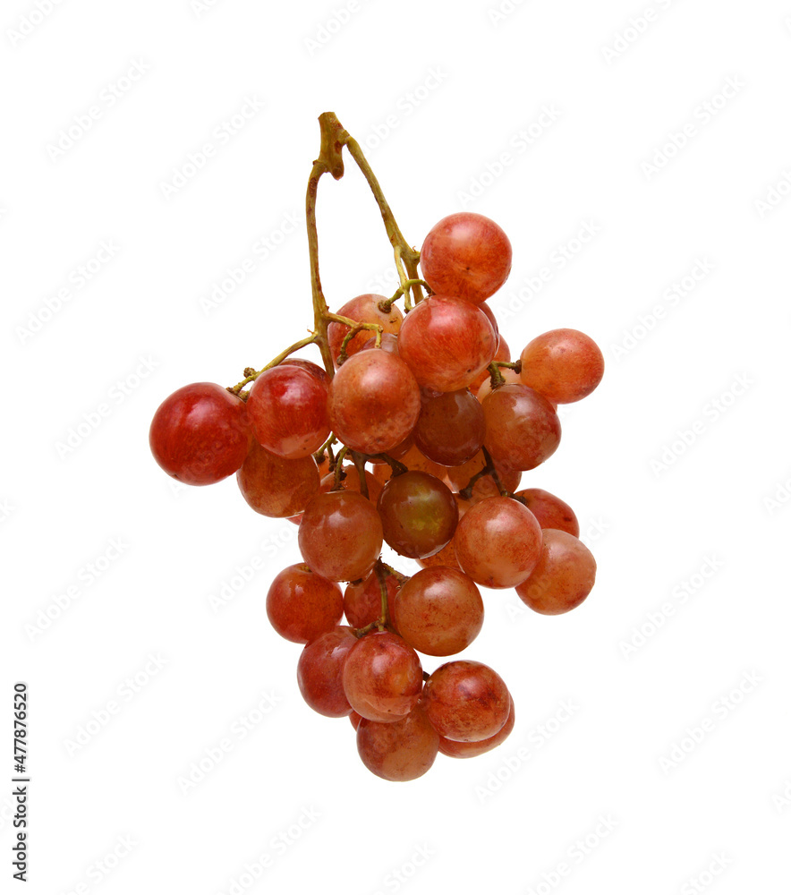 Fototapeta premium Bunch of red grapes Isolated on white background.