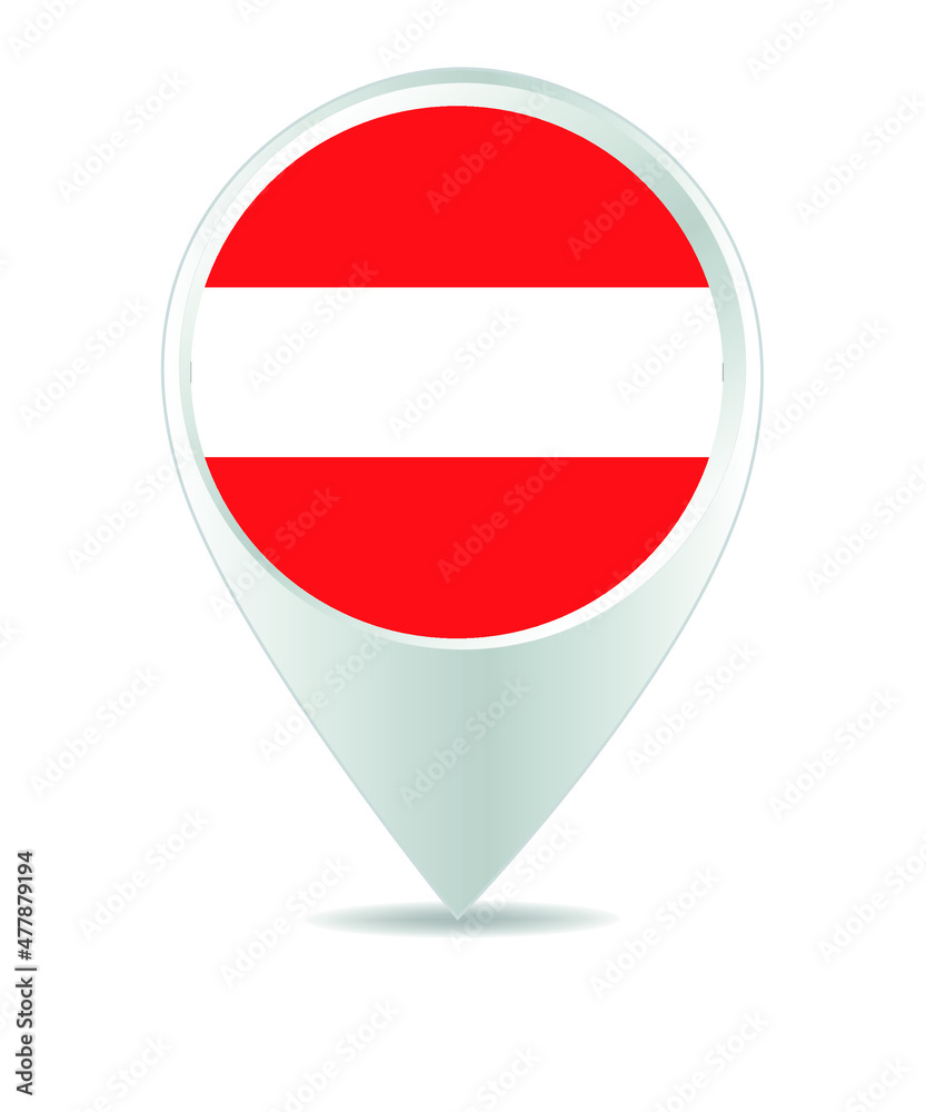 Location Icon for austria Flag, Vector Location Icon for austria Flag, Vector