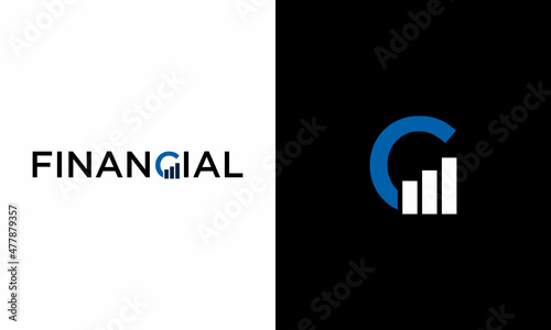 Letter C vector logo template, Letter C logo, Financial Company Logo, Financial Institute Advisors Logo Design Template Vector Icon. on a black and white background.