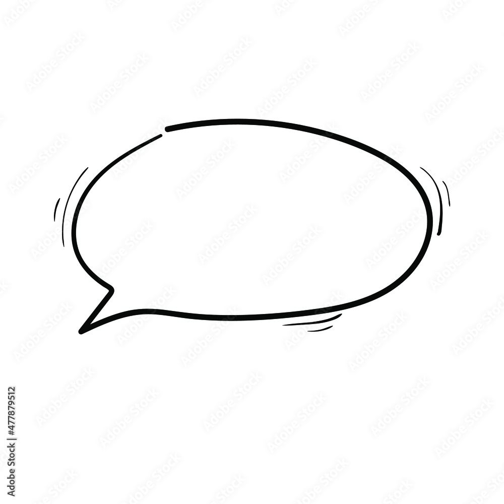 Comic speech bubble chat, message element, quote text. Doodle Speech bubble, hand drawn cloud shape. Cloud in sketch style. Stock vector illustration on white background. Comic speech bubble chat, message element, quote text. Doodle Speech bubble, hand drawn cloud shape. Cloud in sketch style. Stock vector illustration on white background.