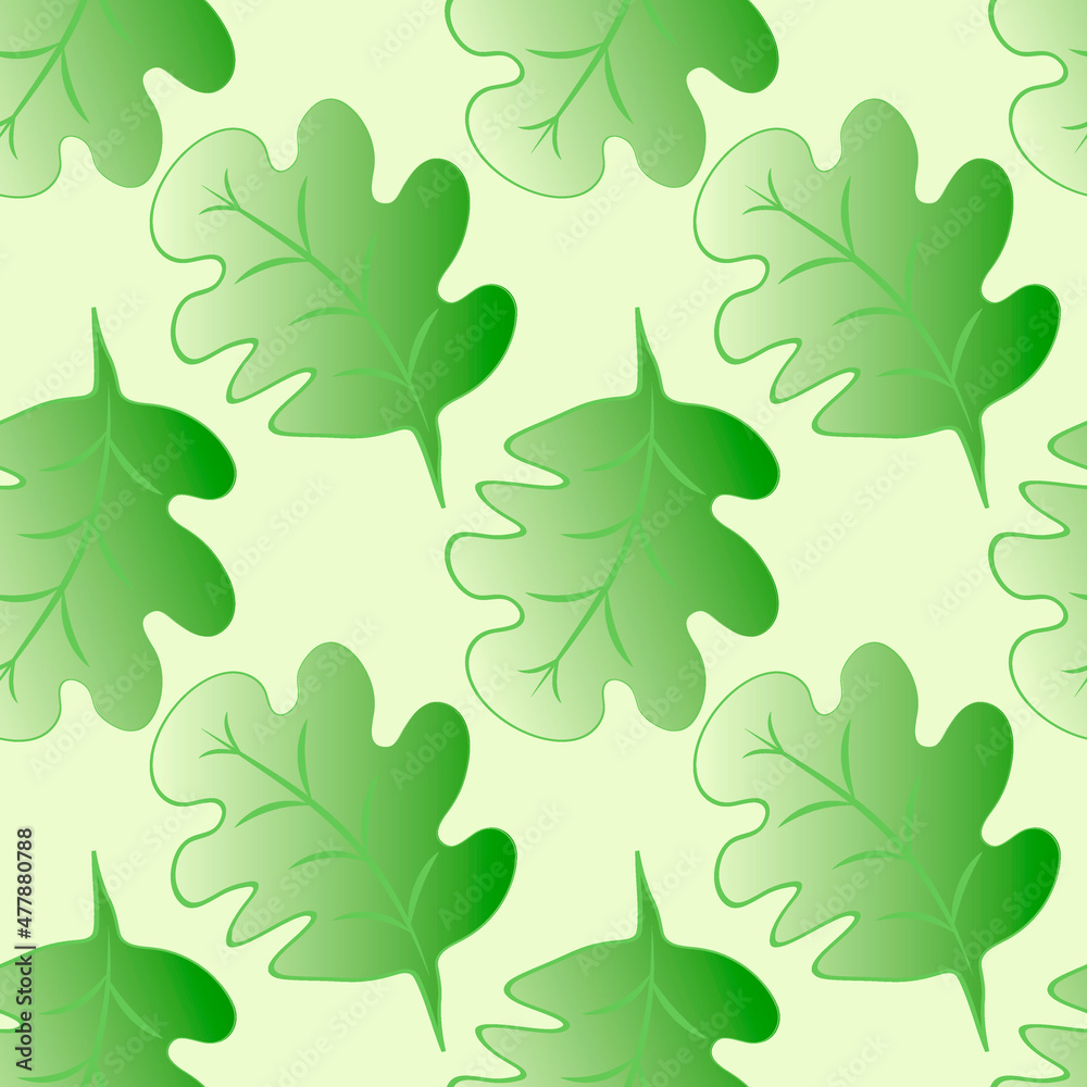Obraz premium Seamless pattern on a square background - oak leaves - abstraction, surreal. Design element