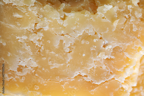 Italian Parmesan Cheese. Texture of homemade goat cheese. Background of natural farm parmesan