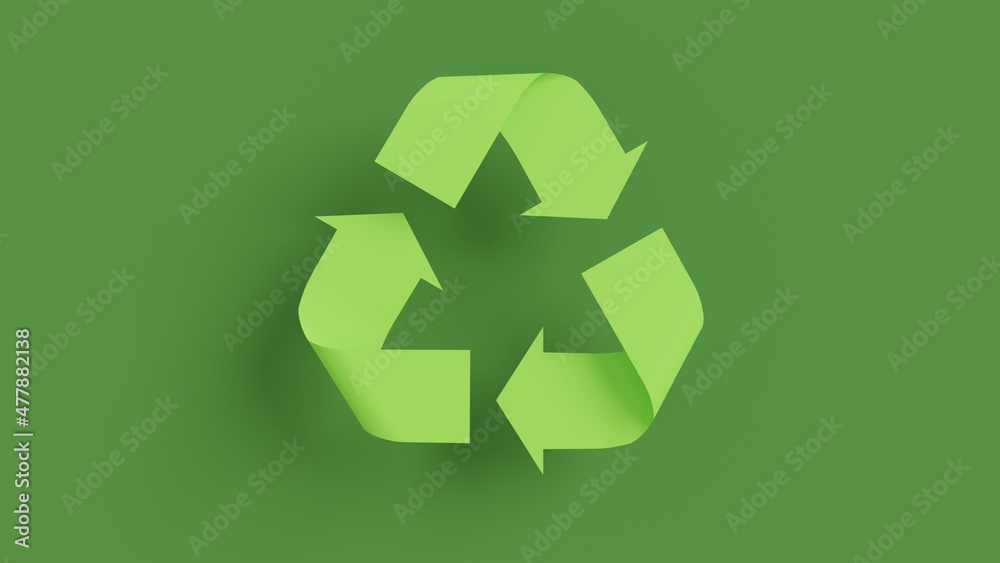 green recycle symbol 3d illustration, can be used to represent sustainable economy, recyclable materials and ecology green recycle symbol 3d illustration, can be used to represent sustainable economy, recyclable materials and ecology