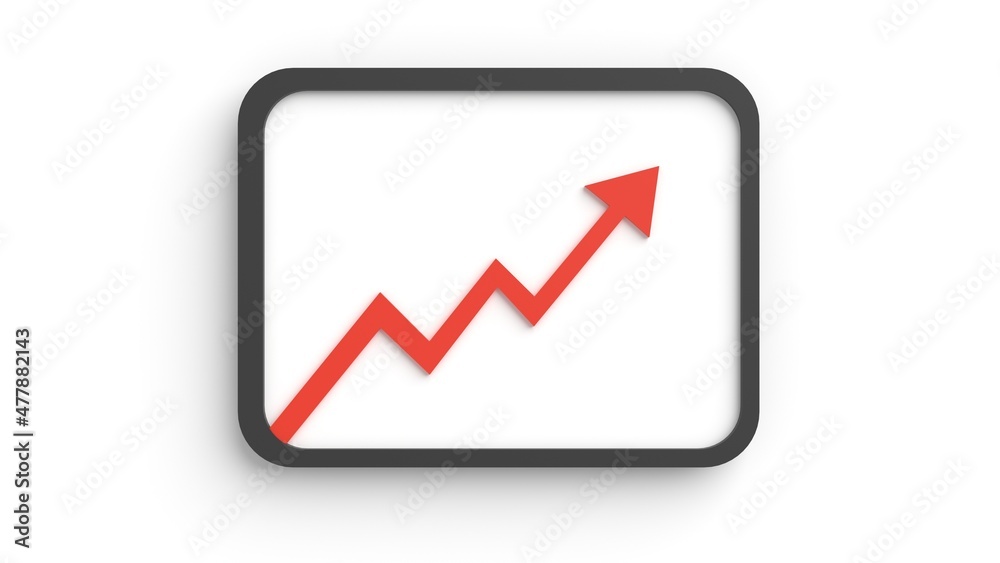 graph with arrow icon, 3d illustration that can represent a financial diagram of growth, stonks or data analysis of the market graph with arrow icon, 3d illustration that can represent a financial diagram of growth, stonks or data analysis of the market