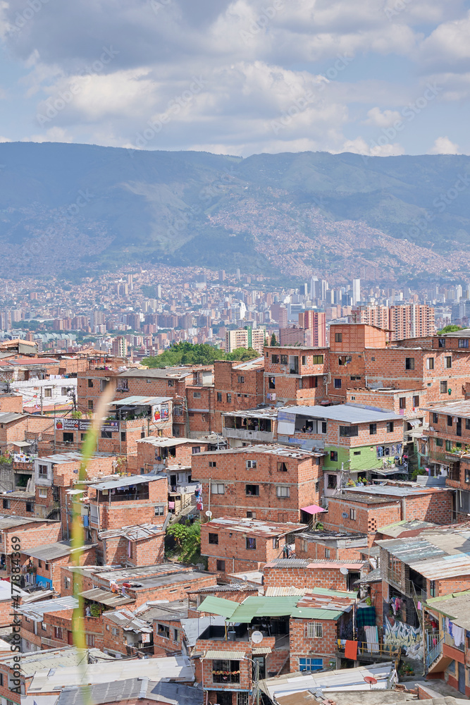 the city of Medellin in the background large mountains