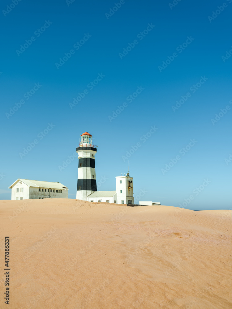 Cape Recife Lighthouse and sand dunes on a clear summer day in Port Elizabeth Gqeberha Cape Recife Lighthouse and sand dunes on a clear summer day in Port Elizabeth Gqeberha