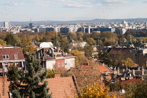 Budapest, Hungary - October 24, 2017: Roofs and houses in Budapest, Hungary.