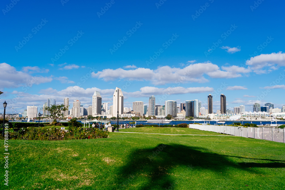 San Diego, California USA 12 26 2021: San Diego city skyline 