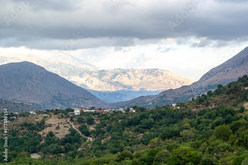 Mountain view in cloudy day - Greece  Crete