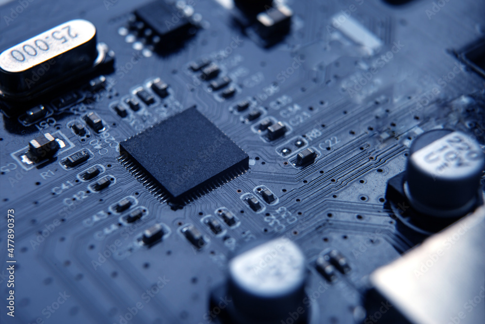 chip board and processor technology digital close up chip board and processor technology digital close up