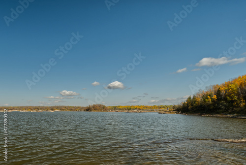 landscape with lake and trees