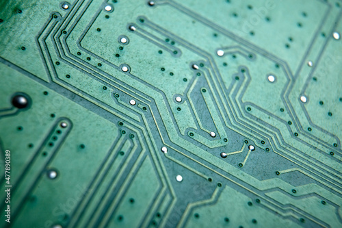 chip board and processor technology digital close up