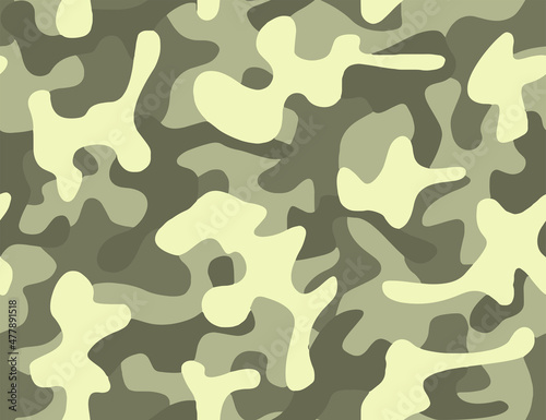 Full seamless khaki camouflage texture pattern vector. Army skin design for textile fabric printing and wallpaper. Design for fashion and home design.