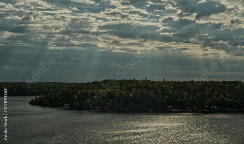 Sunbeams over the lake