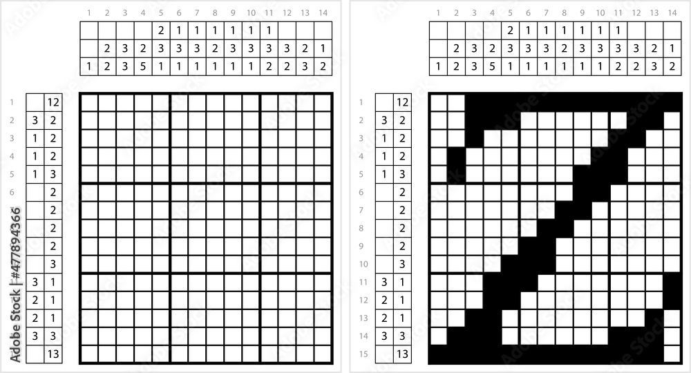 Fototapeta premium Alphabet Z Nonogram Pixel Art M_2201001