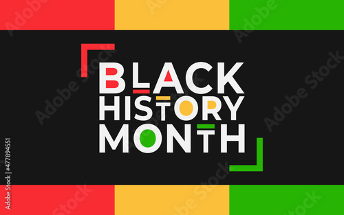 Black History Month banner. Vector illustration of design template for national holiday poster or card. Annual celebration in february in USA and Canada, october in UK