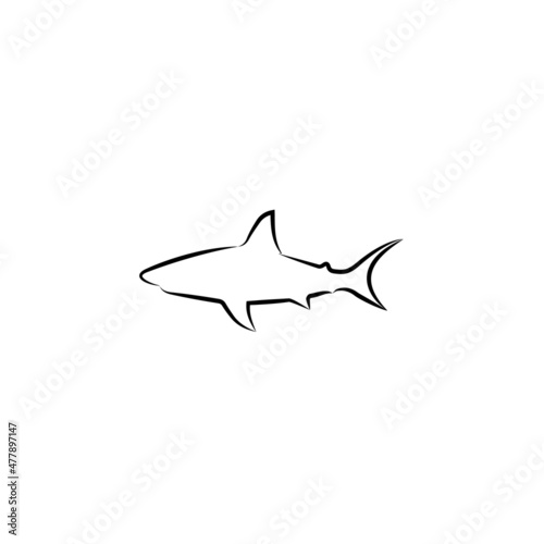 Modern shape shark swim logo vector symbol icon design illustration