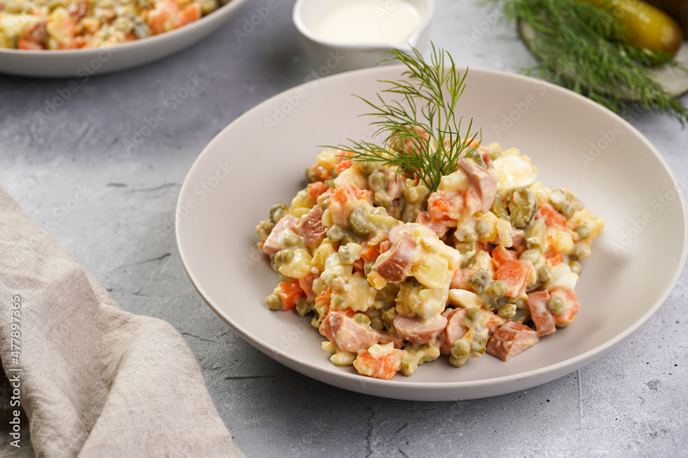 traditional east european dish for New Year's Eve - salad traditional east european dish for New Year's Eve - salad
