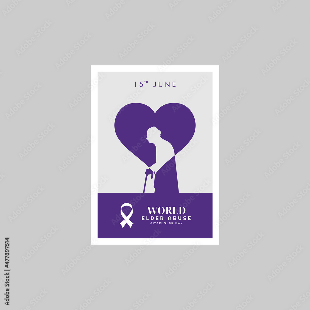 World Elder Abuse Awareness Day vector. Abused seniors vector illustration. Poster, banner vector template design World Elder Abuse Awareness Day vector. Abused seniors vector illustration. Poster, banner vector template design