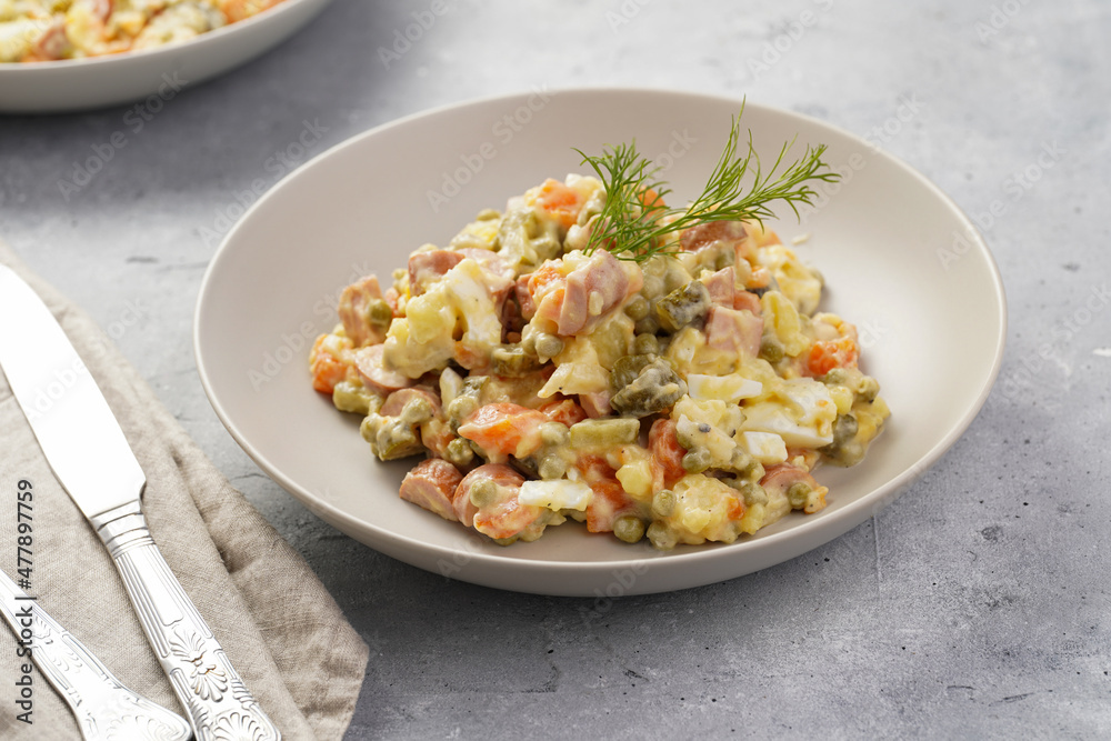 traditional east european dish for New Year's Eve - salad traditional east european dish for New Year's Eve - salad